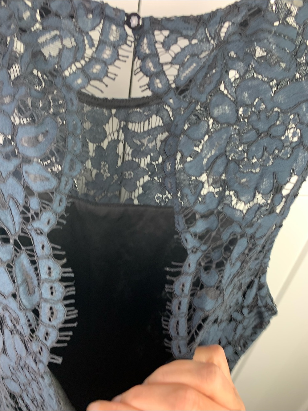 Banana Republic Lace Sheath Dress Navy Sleeveless 10 Cocktail Wedding - Picture 7 of 9